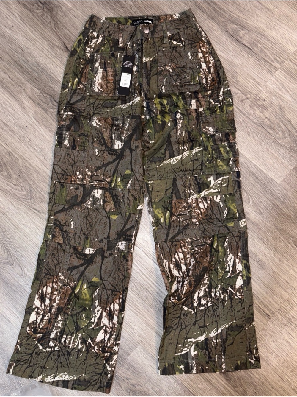 Fashion Nova Men's Camouflage Cargo Pants - Green/Brown